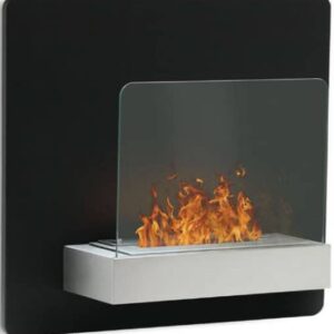 Elegant svart vegg biopeis med glass